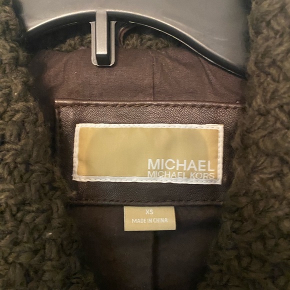 Michael Kors Leather Jacket XS Brown - Picture 3 of 5